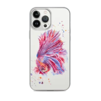 Pink Betta Fish Clear iPhone Case