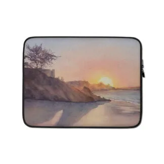 Sunset on the Ocean Coast Laptop Sleeve Case