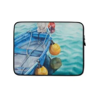 Blue And Yellow Boat Laptop Sleeve Case
