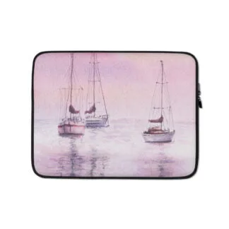 Sailboats on Pink Sunset Laptop Sleeve Case