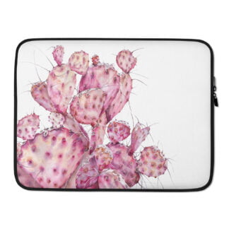 Pink Opuntia Cactus Floral Laptop Case