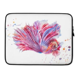 Pink Betta Fish Laptop Sleeve Case