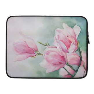 Pink Magnolias Floral Laptop Sleeve Case