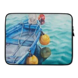 Blue And Yellow Boat Laptop Sleeve Case