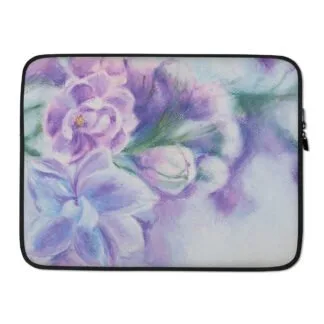 Purple Lilac Flowers Laptop Sleeve Case.