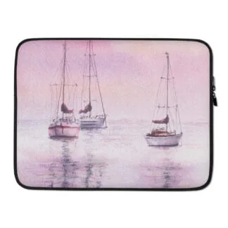 Sailboats on Pink Sunset Laptop Sleeve Case