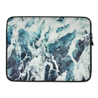 Blue Ocean Waves Laptop Sleeve Case.