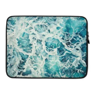 Abstract Ocean Waves Laptop Sleeve Case.