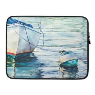 Boat On Green Water Laptop Sleeve Case