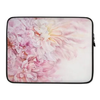 Floral Pink Peonies Laptop Sleeve Case.