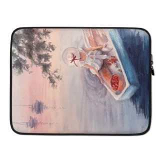 Girl in a Boat Art Laptop Sleeve Case.