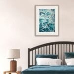'My Heart Belongs to the Sea' in a coastal-inspired bedroom, creating a peaceful retreat with ocean art.