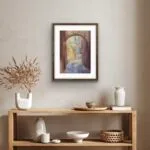 Soft light and tranquil cityscape of Bologna displayed in a kitchen, offering a peaceful, welcoming atmosphere in this watercolor art piece.