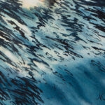 Artist Kateryna Nazarenko’s signature on ‘Beginning,’ subtly placed in the corner of the watercolor painting.