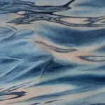 Close-up of the gentle swirls on the ocean’s surface in "Evening Mood," capturing the peaceful and calming atmosphere of the seascape