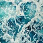 Zoomed-in section of ocean waves with gentle foam in 'My Heart Belongs to the Sea.'