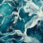 Kateryna Nazarenko’s signature on the bottom corner of 'My Heart Belongs to the Sea,' confirming its originality.