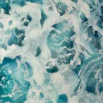 Close-up of subtle ocean foam textures in 'My Heart Belongs to the Sea.'