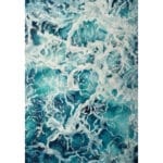'My Heart Belongs to the Sea,' an original watercolor painting by Kateryna Nazarenko, showcasing the abstract and serene ocean waves.