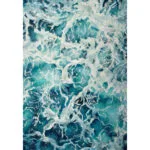 'My Heart Belongs to the Sea,' an original watercolor painting by Kateryna Nazarenko, showcasing the abstract and serene ocean waves.