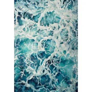'My Heart Belongs to the Sea,' an original watercolor painting by Kateryna Nazarenko, showcasing the abstract and serene ocean waves.