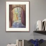 Early morning cityscape of Bologna framed and displayed in a modern living room, bringing a serene Italian touch to your home decor.