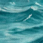 Close-up of the fluid texture in 'Sparkles on Turquoise Water,' highlighting the brushstrokes and vibrant shades of blue and green.
