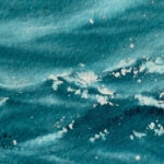 Detail of sparkling highlights in 'Sparkles on Turquoise Water,' showing the delicate play of light across the turquoise sea.