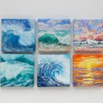 Original art miniature seascape acrylic painting on a small canvas