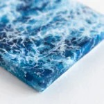 Miniature navy blue ocean water surface acrylic painting