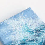 Blue ocean wave mini acrylic painting