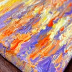 Sunset above the ocean mini acrylic painting