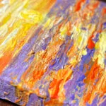 Sunset above the ocean mini acrylic painting