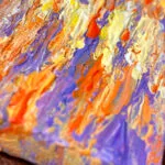 Sunset above the ocean mini acrylic painting