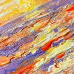 Sunset above the ocean mini acrylic painting