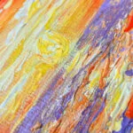 Sunset above the ocean mini acrylic painting