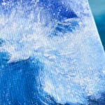 Splashing blue sea wave mini acrylic painting