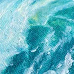 Splashing emerald sea wave mini acrylic painting