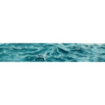 'Sparkles on Turquoise Water' watercolor painting, showcasing tranquil blue and green hues reflecting light over a calm ocean.