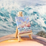 Sunrise at the ocean mini acrylic painting