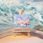 Sunrise at the ocean mini acrylic painting