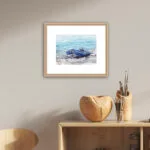 A lonely blue boat