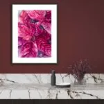 Poinsettia Magenta painting in a modern kitchen, filling the space with bright, joyful holiday colors and festive energy.