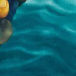 Kateryna Nazarenko’s signature on the bottom corner of ‘Blue and Yellow Boat,’ marking the authenticity of this original artwork.