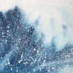 Close-up of the crashing wave detail in ‘Night Wave,’ focusing on the dynamic textures of the water as it splashes with energy.