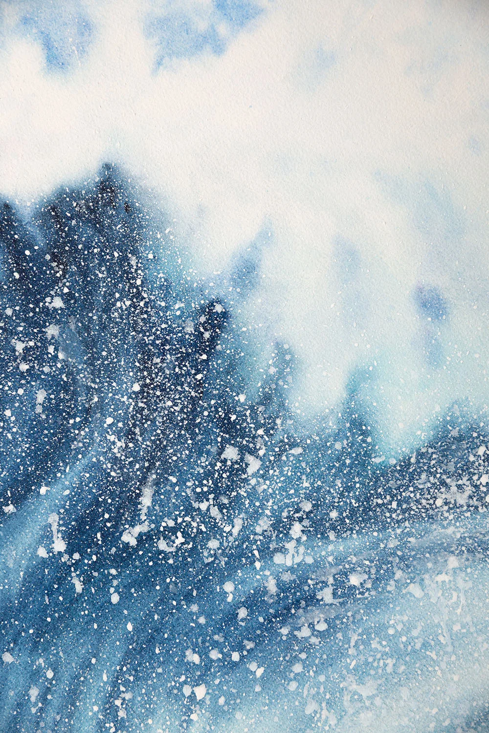 Close-up of the crashing wave detail in ‘Night Wave,’ focusing on the dynamic textures of the water as it splashes with energy.
