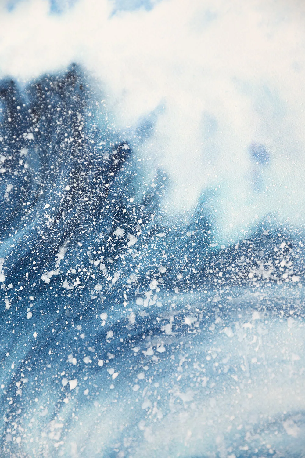 Close-up of the water’s surface in ‘Night Wave,’ emphasizing the powerful energy and fluid motion of the crashing waves.