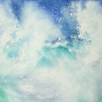 Detail of the subtle brushwork in ‘Softness,’ emphasizing the soft, harmonious waves and serene atmosphere.