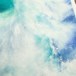 Close-up of the frothy foam and gentle wave crest in ‘Softness,’ illustrating the delicate, natural beauty of the ocean.