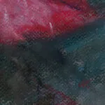 Signature of Kateryna Nazarenko on the red poinsettia soft pastel painting.